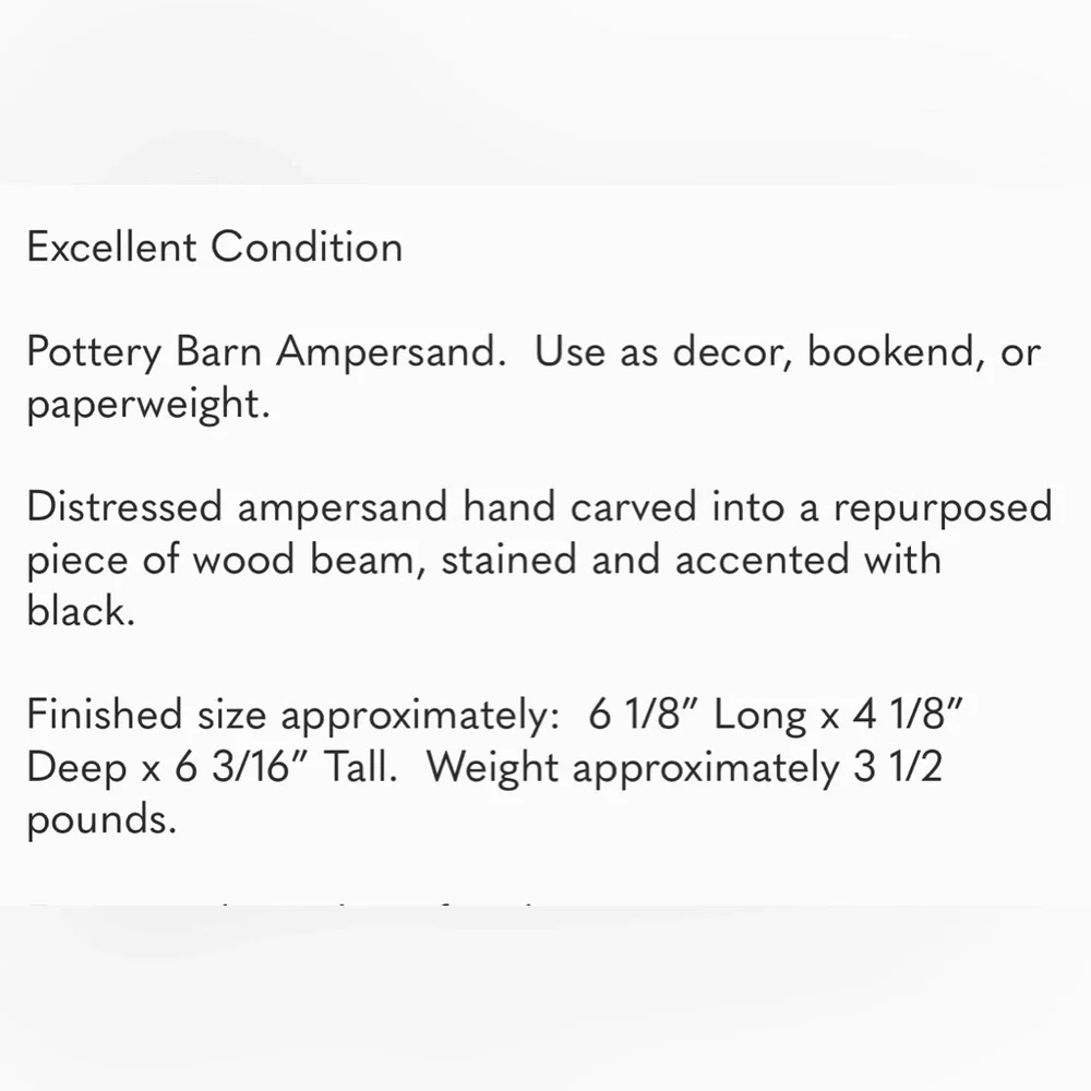POTTERY BARN ampersand